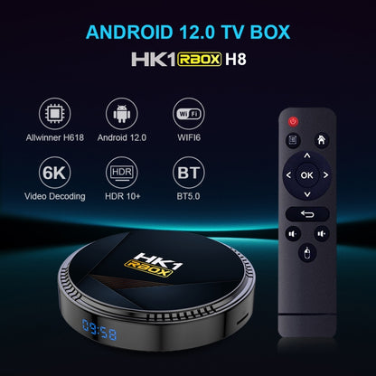 HK1RBOX H8-H618 Android 12.0 Allwinner H618 Quad Core Smart TV Box, Memory:4GB+32GB(EU Plug) - Allwinner H6 by buy2fix | Online Shopping UK | buy2fix