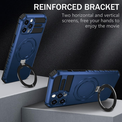 For iPhone 12 Pro MagSafe Magnetic Holder Phone Case(Blue) - iPhone 12 / 12 Pro Cases by buy2fix | Online Shopping UK | buy2fix