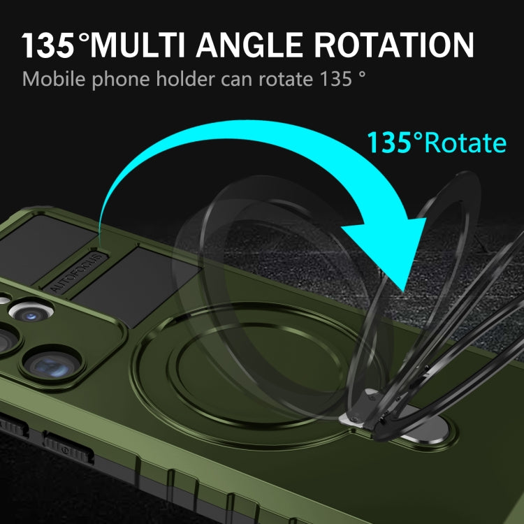 For Samsung Galaxy S23 Ultra 5G MagSafe Magnetic Holder Phone Case(Green) - Galaxy S23 Ultra 5G Cases by buy2fix | Online Shopping UK | buy2fix