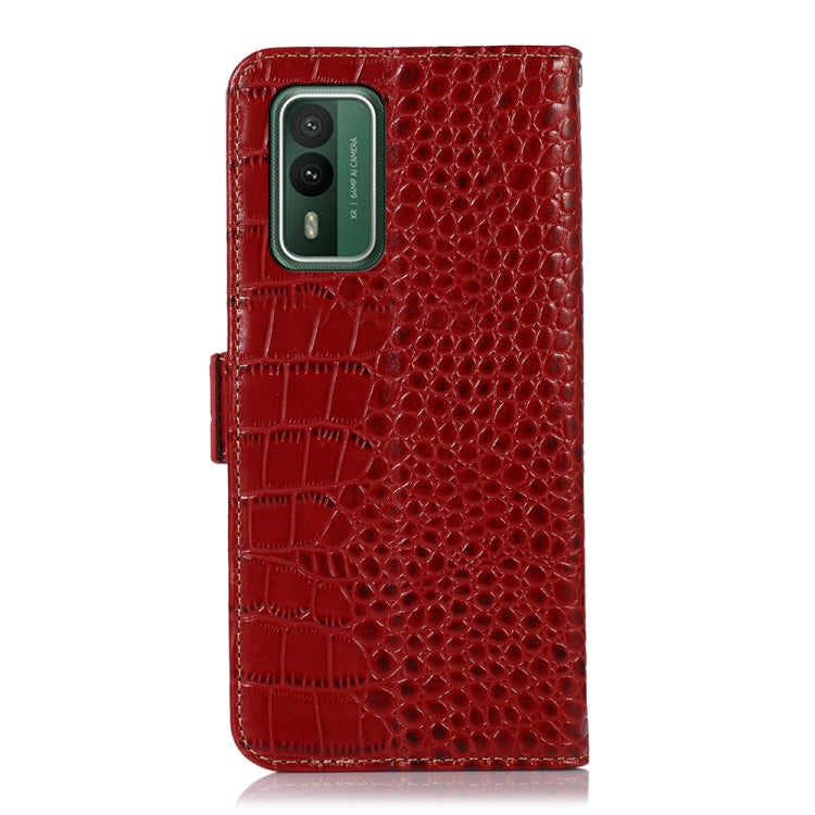 For Nokia XR21 Crocodile Top Layer Cowhide Leather Phone Case(Red) - Nokia Cases by buy2fix | Online Shopping UK | buy2fix