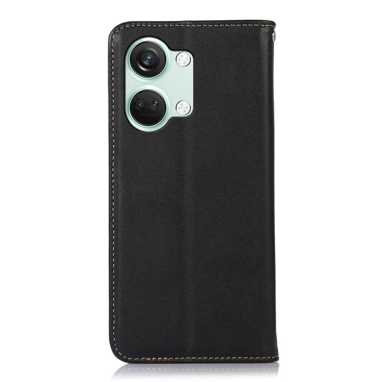 For OnePlus Nord 3 / Ace 2V KHAZNEH Nappa Top Layer Cowhide Leather Phone Case(Black) - OnePlus Cases by buy2fix | Online Shopping UK | buy2fix