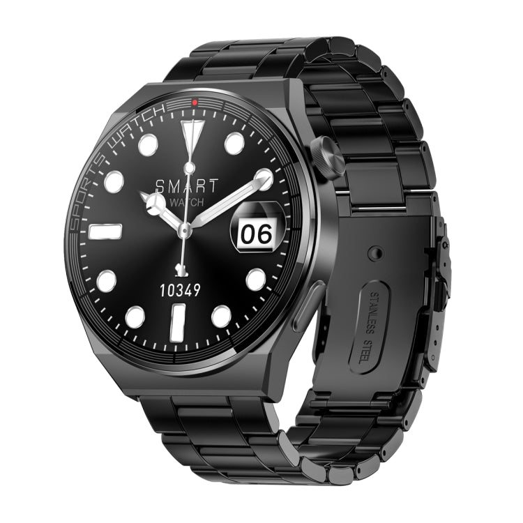 KT62 1.36 inch TFT Round Screen Smart Watch Supports Bluetooth Call/Blood Oxygen Monitoring, Strap:Steel Strap(Black) - Smart Watches by buy2fix | Online Shopping UK | buy2fix