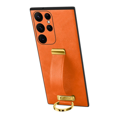 For Samsung Galaxy S24 Ultra 5G SULADA PC Hybrid Leather Texture Skin Feel Shockproof Phone Case(Orange) - Galaxy S24 Ultra 5G Cases by SULADA | Online Shopping UK | buy2fix