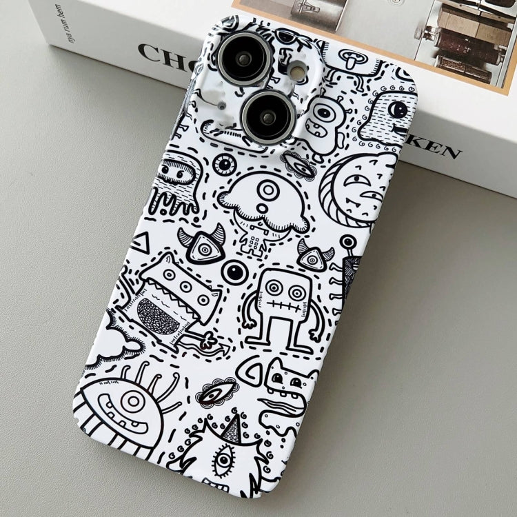 For iPhone 14 Plus Painted Pattern Precise Hole PC Phone Case(Block Monster) - iPhone 14 Plus Cases by buy2fix | Online Shopping UK | buy2fix