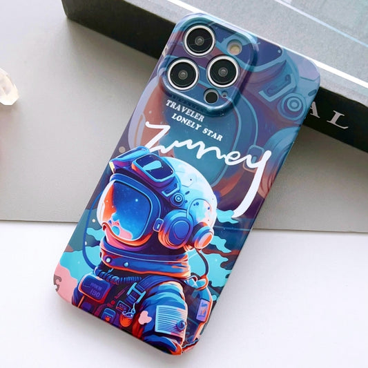 For iPhone 14 Pro Max Painted Pattern Precise Hole PC Phone Case(Blue Paint Astronaut) - iPhone 14 Pro Max Cases by buy2fix | Online Shopping UK | buy2fix