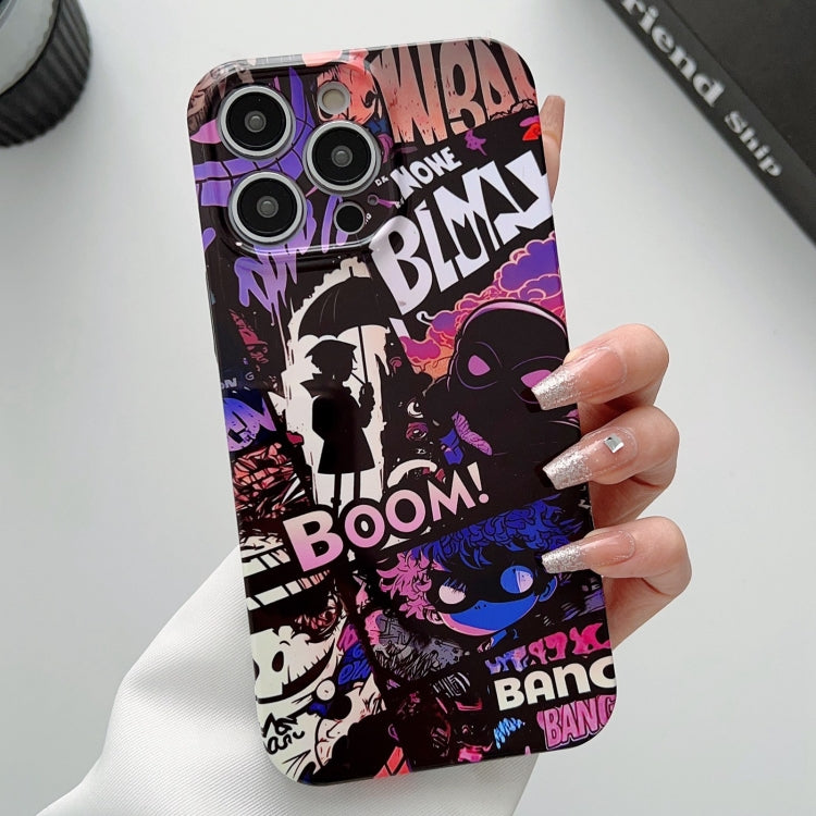 For iPhone 12 Pro Painted Pattern Precise Hole PC Phone Case(Comics Umbrella Boy) - iPhone 12 / 12 Pro Cases by buy2fix | Online Shopping UK | buy2fix