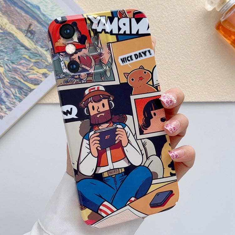 For iPhone XS Max Painted Pattern Precise Hole PC Phone Case(Vacationer) - More iPhone Cases by buy2fix | Online Shopping UK | buy2fix