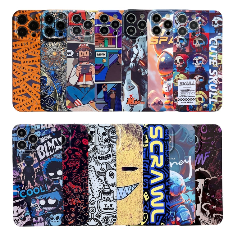 For iPhone 11 Pro Max Painted Pattern Precise Hole PC Phone Case(Orange Robot) - iPhone 11 Pro Max Cases by buy2fix | Online Shopping UK | buy2fix