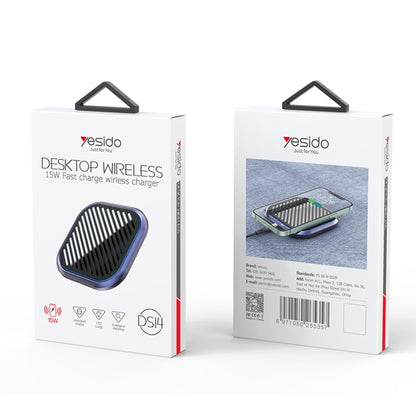 Yesido DS14 15W Desktop Qi Wireless Fast Charger(Black) - Wireless Charger by Yesido | Online Shopping UK | buy2fix