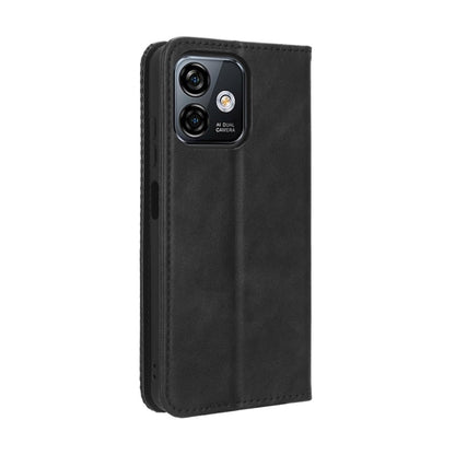 For Ulefone Note 16 Pro Magnetic Buckle Retro Texture Leather Phone Case(Black) - Ulefone Cases by buy2fix | Online Shopping UK | buy2fix