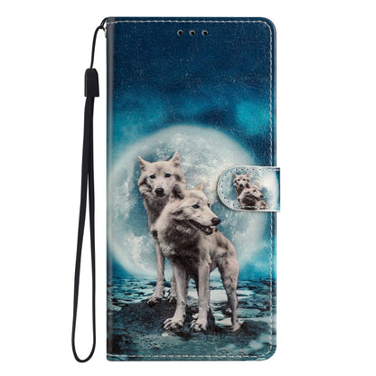 For Samsung Galaxy A25 5G Colored Drawing Leather Phone Case(Twin Wolves) - Galaxy Phone Cases by buy2fix | Online Shopping UK | buy2fix