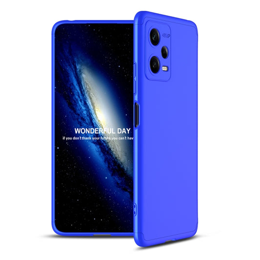 For Xiaomi Redmi Note 12 5G Global GKK Three Stage Splicing Full Coverage PC Phone Case(Blue) - Note 12 Cases by GKK | Online Shopping UK | buy2fix
