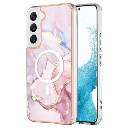 For Samsung Galaxy S22+ 5G Marble Pattern Dual-side IMD Magsafe TPU Phone Case(Rose Gold 005) - Galaxy S22+ 5G Cases by buy2fix | Online Shopping UK | buy2fix