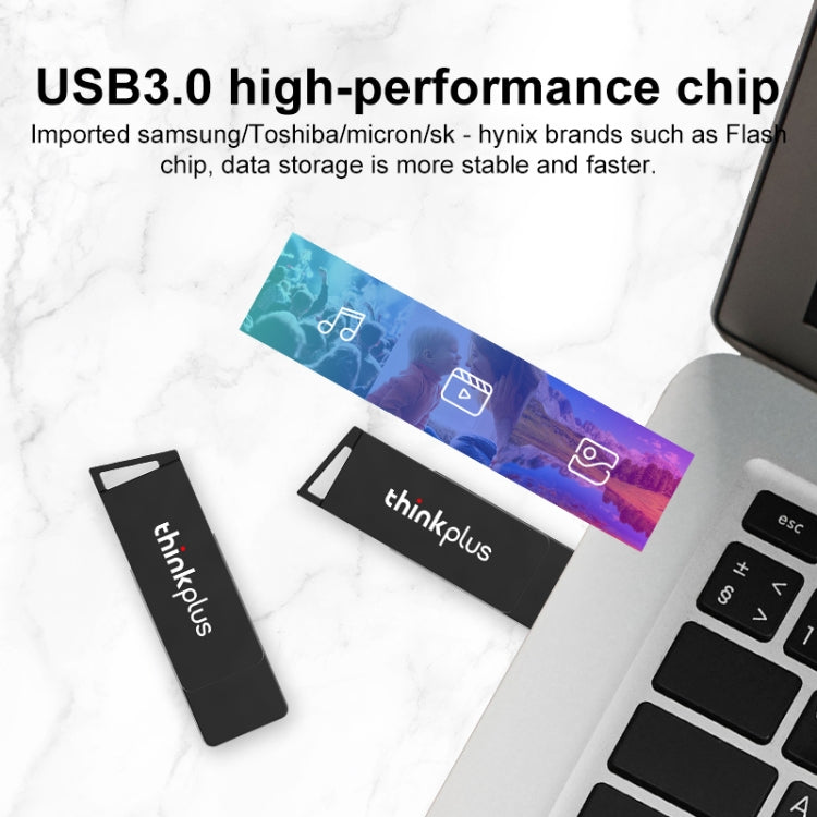 Lenovo Thinkplus USB 3.0 Rotating Flash Drive, Memory:64GB(Black) - USB Flash Drives by Lenovo | Online Shopping UK | buy2fix