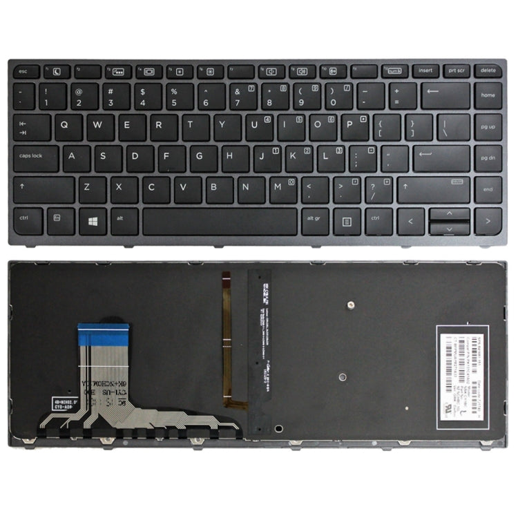 For HP Zbook Studio G3 Grey Frame US Version Laptop Backlight Keyboard - HP Spare Parts by buy2fix | Online Shopping UK | buy2fix