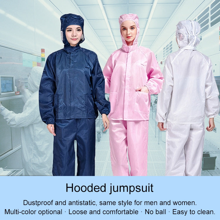 Striped Anti-static Split Hood Dust-proof Work Suit, Size:XXXXL(White) - Protective Clothing by buy2fix | Online Shopping UK | buy2fix