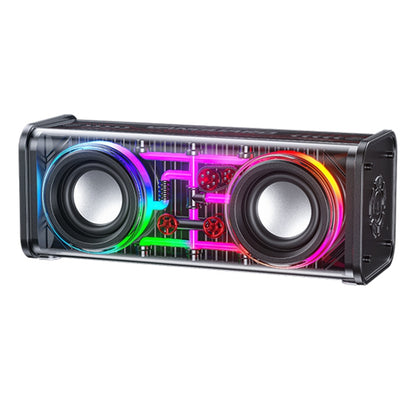 WK D45 10W Dual Speaker Transparent Mecha Bluetooth Speaker(Black) - Desktop Speaker by WK | Online Shopping UK | buy2fix