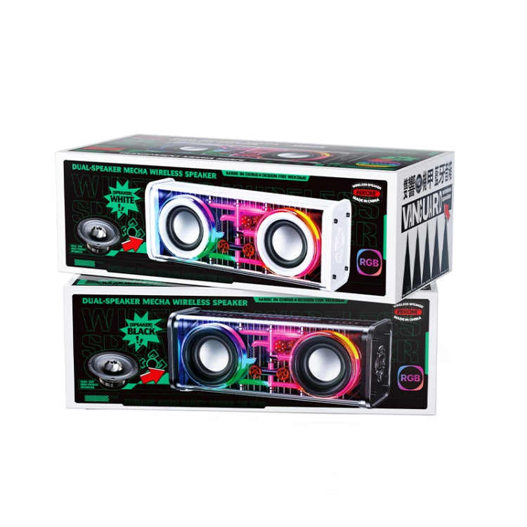 WK D45 10W Dual Speaker Transparent Mecha Bluetooth Speaker(Black) - Desktop Speaker by WK | Online Shopping UK | buy2fix