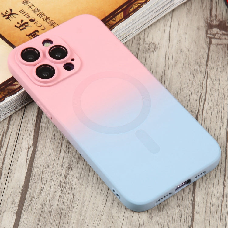 For iPhone 15 Pro Liquid TPU Silicone Gradient MagSafe Phone Case(Pink Blue) - iPhone 15 Pro Cases by buy2fix | Online Shopping UK | buy2fix