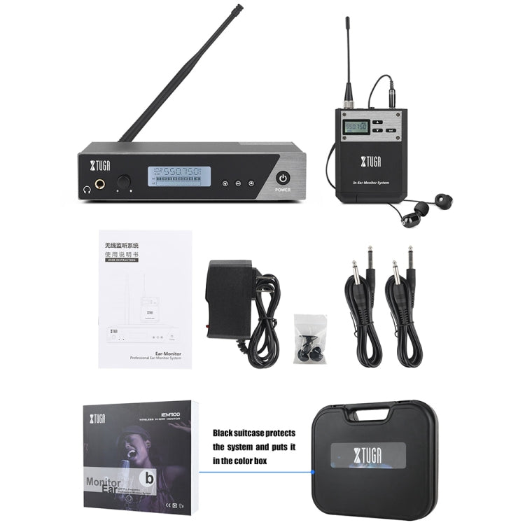 XTUGA  IEM1100 Professional Wireless In Ear Monitor System 4 BodyPacks(UK Plug) - Microphone by XTUGA | Online Shopping UK | buy2fix