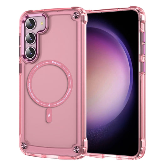 For Samsung Galaxy S23+ 5G Skin Feel TPU + PC MagSafe Magnetic Phone Case(Transparent Pink) - Galaxy S23+ 5G Cases by buy2fix | Online Shopping UK | buy2fix