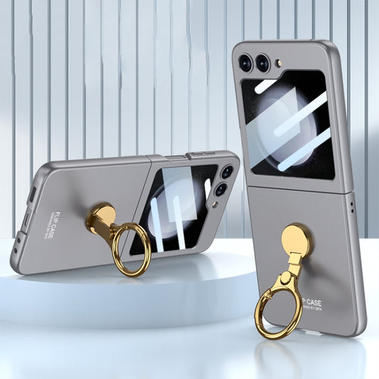For Samsung Galaxy Z Flip5 GKK Ultra-thin Triaxial Ring Holder PC Phone Case(Grey) - Galaxy Z Flip5 Cases by GKK | Online Shopping UK | buy2fix