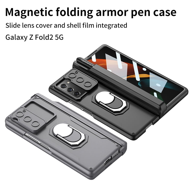 For Samsung Galaxy Z Fold2 GKK Integrated Folding Armored Shell PC Phone Case with Pen Box(Green) - Galaxy Phone Cases by GKK | Online Shopping UK | buy2fix