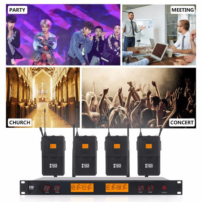 XTUGA A400-HB Professional 4-Channel UHF Wireless Microphone System with 2 Handheld & 2 Headset Microphone(UK Plug) - Microphone by XTUGA | Online Shopping UK | buy2fix