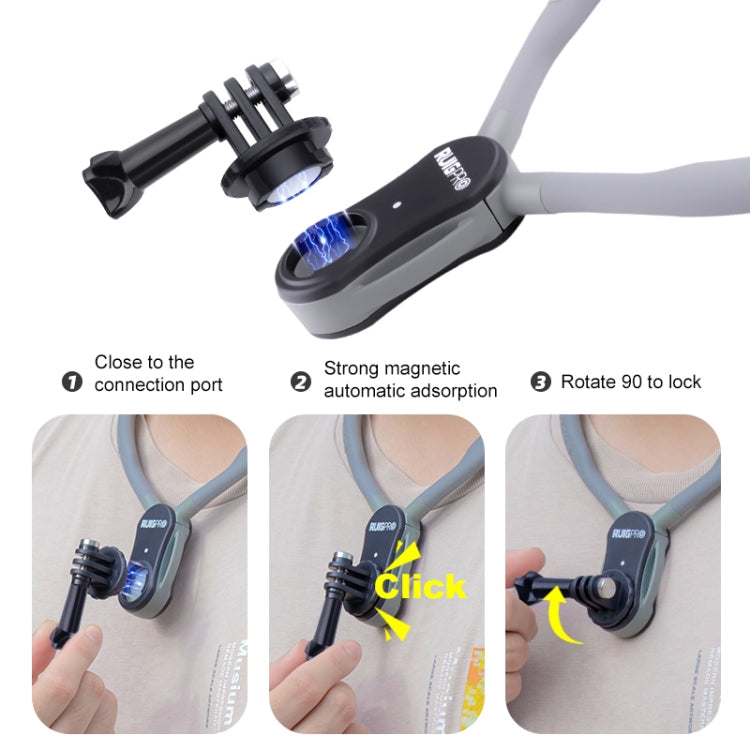 RUIGPRO Lazy Neck Bracket POV View Mount With Phone Clamp & Adapter - Holder by RUIGPRO | Online Shopping UK | buy2fix