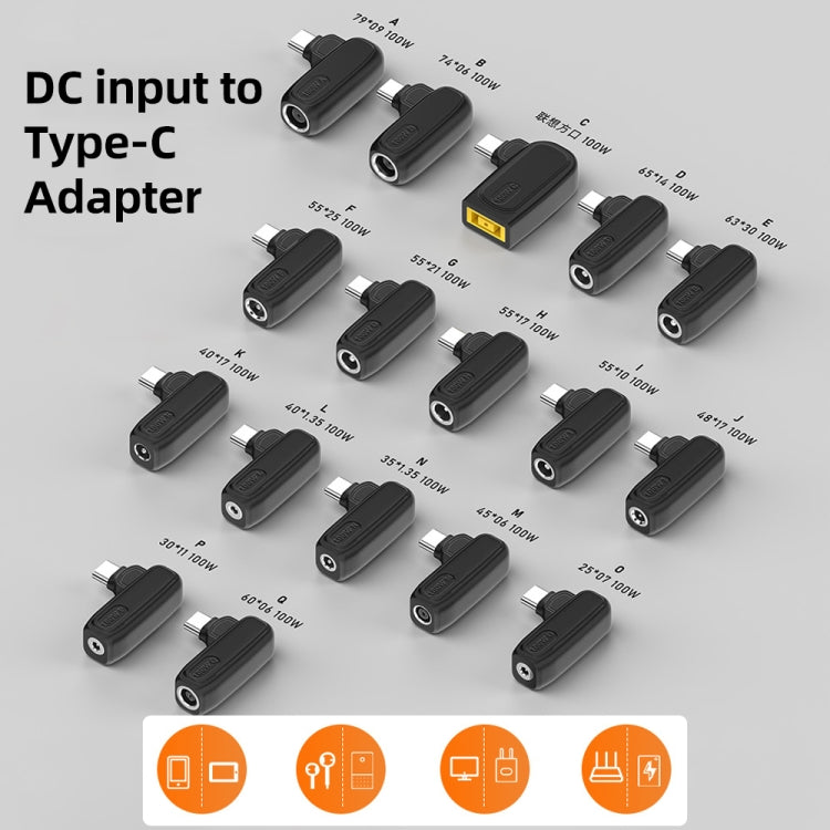 100W L 4.0X1.35mm Female to USB-C/Type-C Male Plug Charging Adapter - Universal Power Adapter by buy2fix | Online Shopping UK | buy2fix