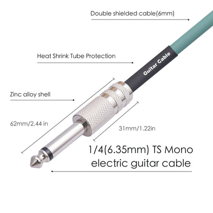 3045GR Mono 6.35mm Plug Male to Male Electric Guitar Audio Cable, Length:10m - Microphone Audio Cable & Connector by buy2fix | Online Shopping UK | buy2fix