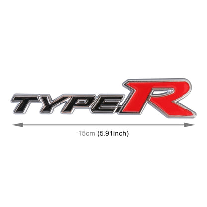 Car TYPE-R Personalized Aluminum Alloy Decorative Stickers, Size:15x3x0.4cm(Black Red) - 3D Metal Sticker by buy2fix | Online Shopping UK | buy2fix