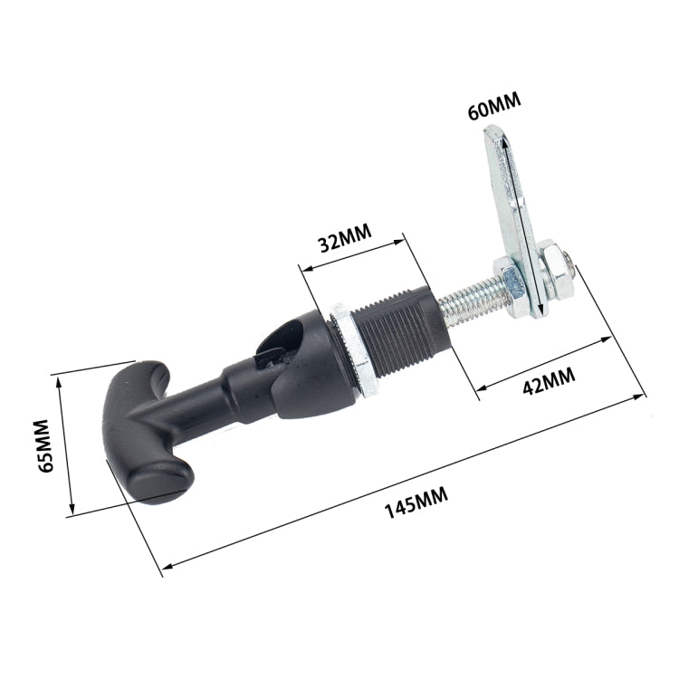 T Shape Handle Paddle Entry Door Latch Tool Box Lock for Trailer / Yacht / Truck - In Car by buy2fix | Online Shopping UK | buy2fix