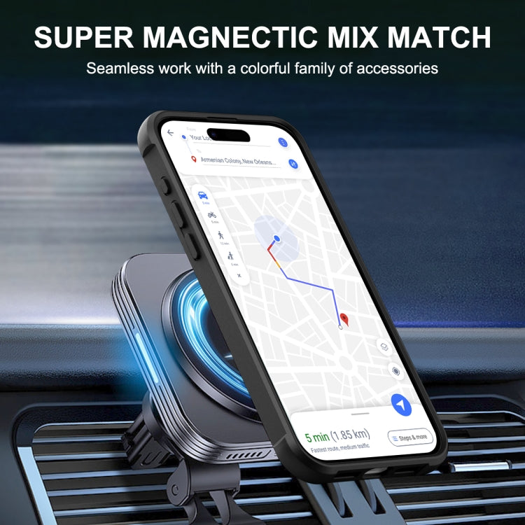 For iPhone 15 Pro Max MagSafe Magnetic Phone Case(Black) - iPhone 15 Pro Max Cases by buy2fix | Online Shopping UK | buy2fix