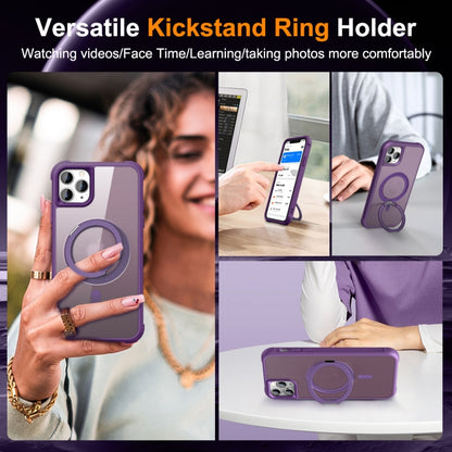 For iPhone 11 Pro Max MagSafe Magnetic Rotating Holder Phone Case(Purple) - iPhone 11 Pro Max Cases by buy2fix | Online Shopping UK | buy2fix