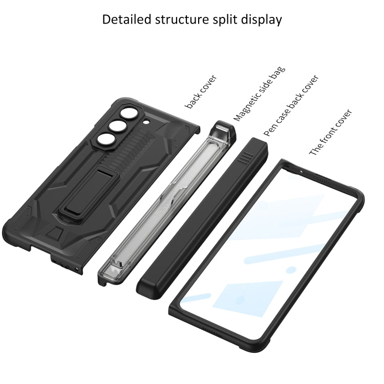 For Samsung Galaxy Z Fold5 GKK Integrated Folding Battle Shell PC Phone Case with Pen Box(Black) - Galaxy Z Fold5 Cases by GKK | Online Shopping UK | buy2fix