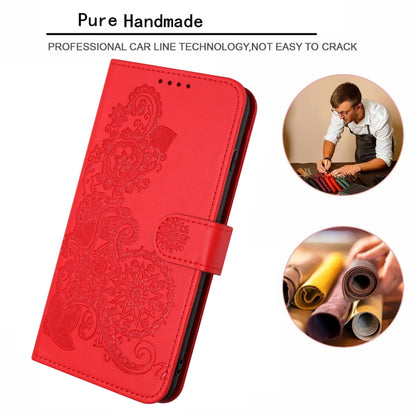 For iPhone 15 Pro Max Datura Flower Embossed Flip Leather Phone Case(Red) - iPhone 15 Pro Max Cases by buy2fix | Online Shopping UK | buy2fix