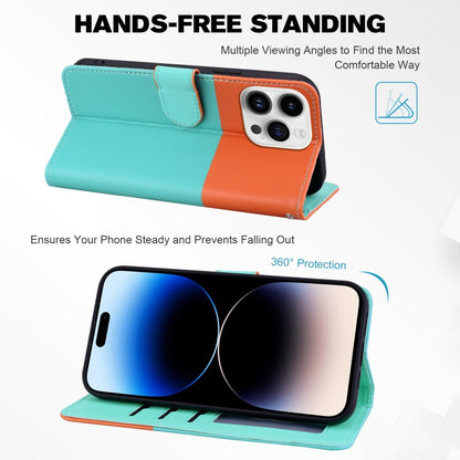 For iPhone 15 Pro Max Cute Pet Series Color Block Buckle Leather Phone Case(Sky Blue) - iPhone 15 Pro Max Cases by buy2fix | Online Shopping UK | buy2fix