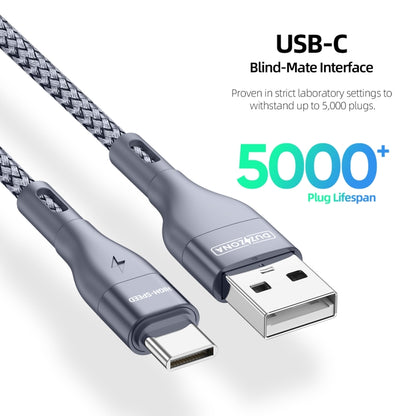 DUZZONA A8 2.4A USB to USB-C/Type-C Charging Data Cable, Length:2m - USB-C & Type-C Cable by DUZZONA | Online Shopping UK | buy2fix