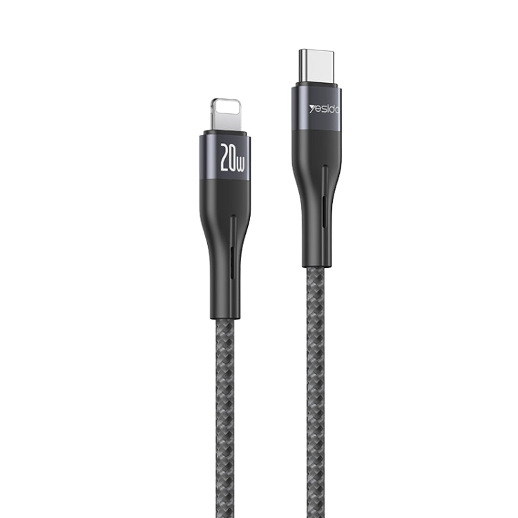 Yesido CA155 PD 20W USB-C / Type-C to 8 Pin Charging Data Cable, Length: 1m(Black) - 2 in 1 Cable by Yesido | Online Shopping UK | buy2fix