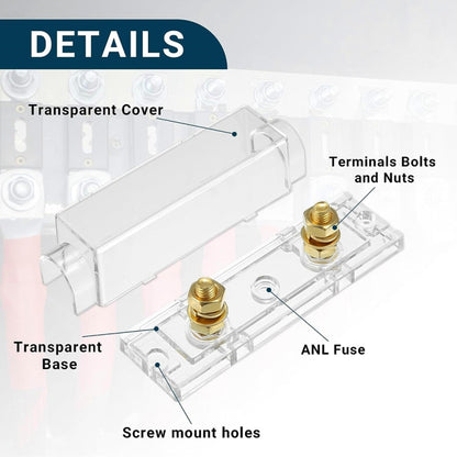 3 in 1 ANL Car Audio Modified Fuse Holder with 200A Fuse, Current:500A - Fuse by buy2fix | Online Shopping UK | buy2fix