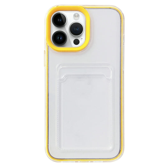 For iPhone 15 Pro Max 360 Clear PC Hybrid  TPU Phone Case with Card Slot(Yellow) - iPhone 15 Pro Max Cases by buy2fix | Online Shopping UK | buy2fix