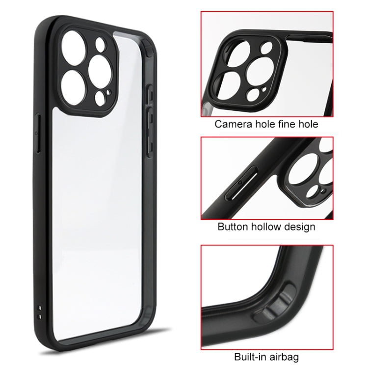 For iPhone 15 Pro Max Fine Pore Frosted TPU + Transparent PC Phone Case(Black) - iPhone 15 Pro Max Cases by buy2fix | Online Shopping UK | buy2fix