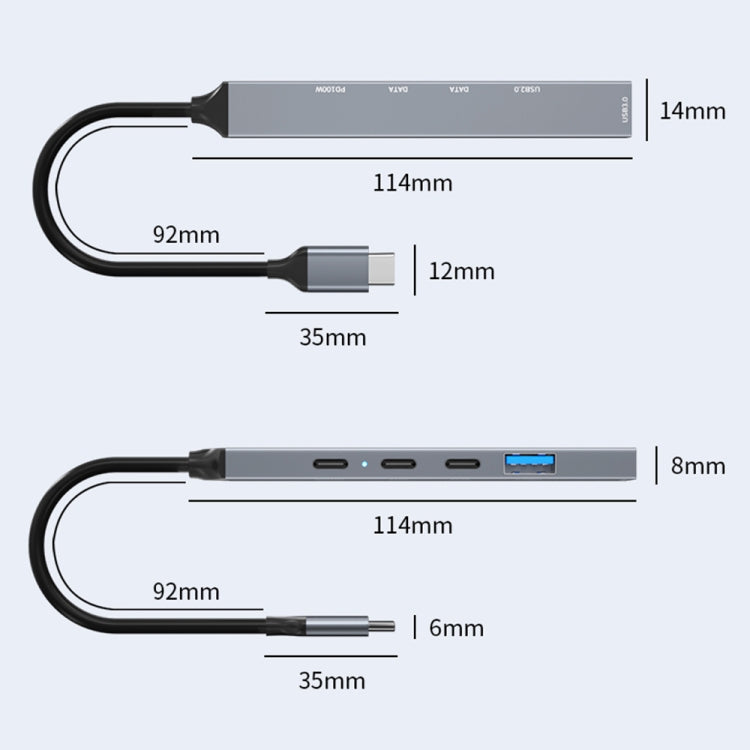 ADS-809 PD 100W 5 in 1 USB-C / Type-C Port Multifunctional Docking Station - USB HUB by buy2fix | Online Shopping UK | buy2fix