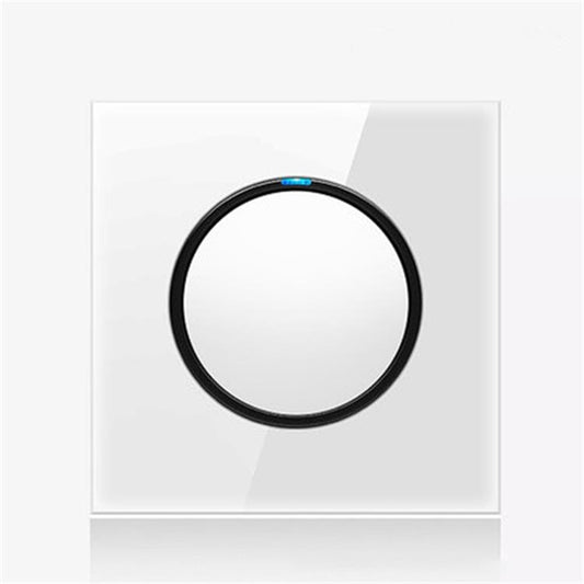 86mm Round LED Tempered Glass Switch Panel, White Round Glass, Style:One Billing Control -  by buy2fix | Online Shopping UK | buy2fix