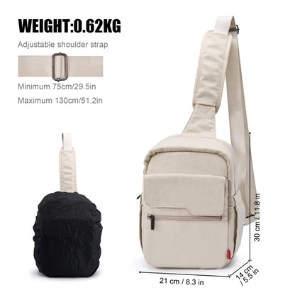 Cwatcun D93 Camera Bag Canvas Shoulder Bag, Size:21 x 14 x 30cm Beige - Strap Satchel by Cwatcun | Online Shopping UK | buy2fix