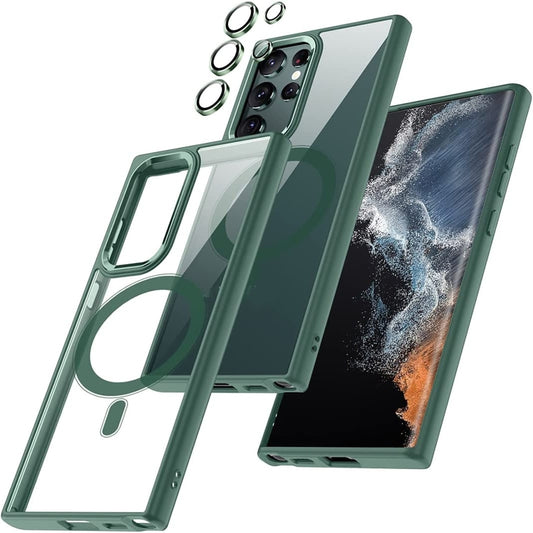For Samsung Galaxy S24 Ultra 5G Acrylic PC MagSafe Magnetic Phone Case(Green) - Galaxy S24 Ultra 5G Cases by buy2fix | Online Shopping UK | buy2fix
