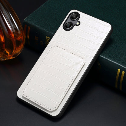 For Samsung Galaxy A34 5G Denior Imitation Crocodile Leather Back Phone Case with Holder(White) - Galaxy Phone Cases by Denior | Online Shopping UK | buy2fix