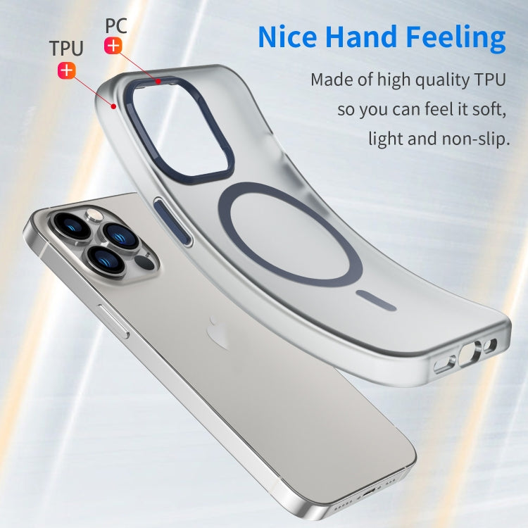 For iPhone 13 Pro MagSafe Frosted Translucent TPU + PC Full Coverage Phone Case(Dark Blue) - iPhone 13 Pro Cases by buy2fix | Online Shopping UK | buy2fix