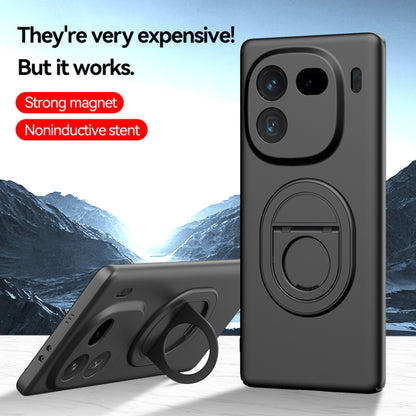For vivo iQOO 12 Magsafe Hidden Fold Holder Full Coverage Shockproof Phone Case(Black) - iQOO 12 Cases by buy2fix | Online Shopping UK | buy2fix